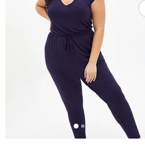 NWT torrid navy blue jersey jumpsuit